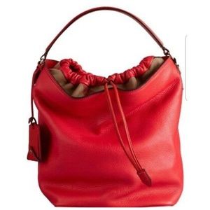 Burberry Ashby Red Leather Hobo Bag